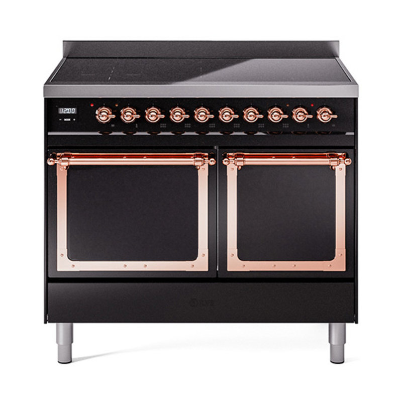 ILVE Nostalgie II Noblesse 40 in Induction Range, Glossy Black/Copper