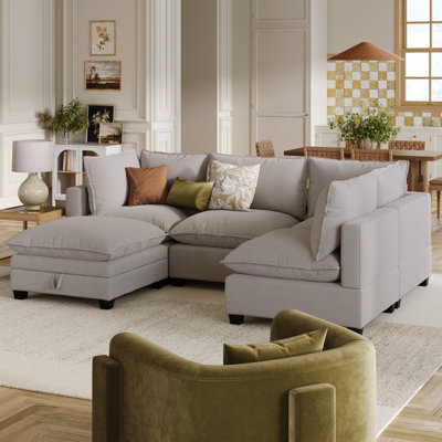 Canapé modulaire sans accoudoirs avec repose-pieds Somerdale