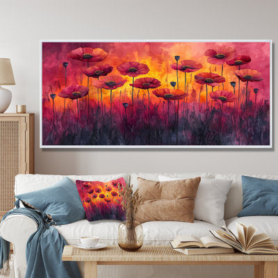 Danse d'automne des Fiery Poppies I - coquelicots, art mural