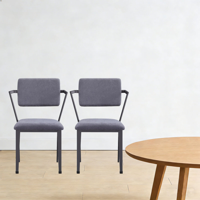 Chaises de salle à manger rembourrées H 18 po avec structure en métal