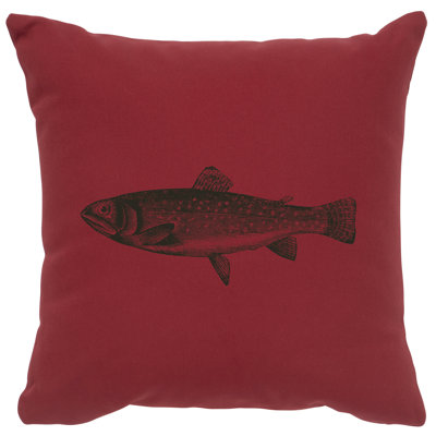 Coussin Wooded River Image - Truite - Brique de coton