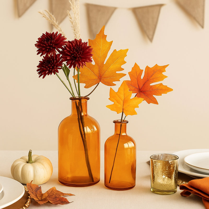 Lacarvia Glass Decorative Bottle, Amber