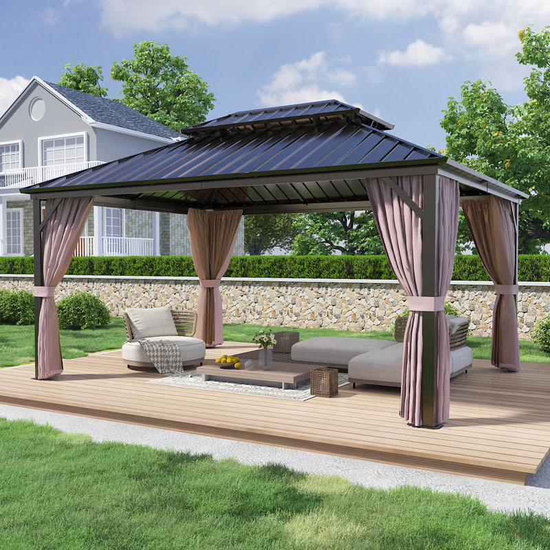 Steel Patio Gazebo, 16 ft x 12 ft