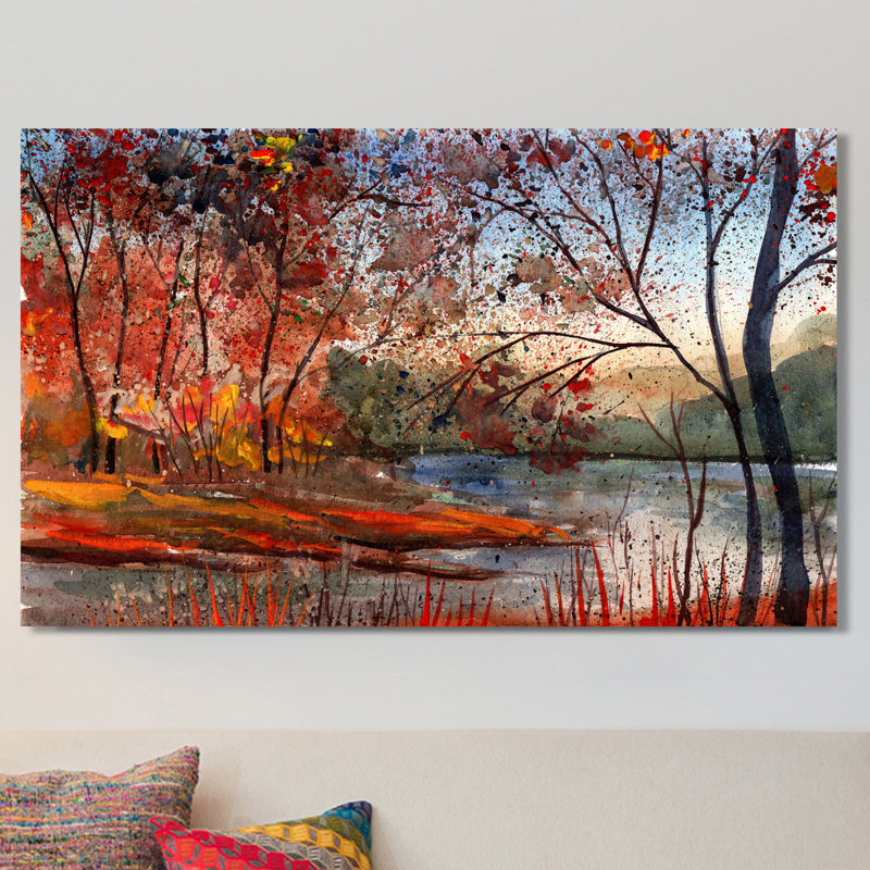 " Autumn Lake ", 28" H x 48" W x 1.5" D