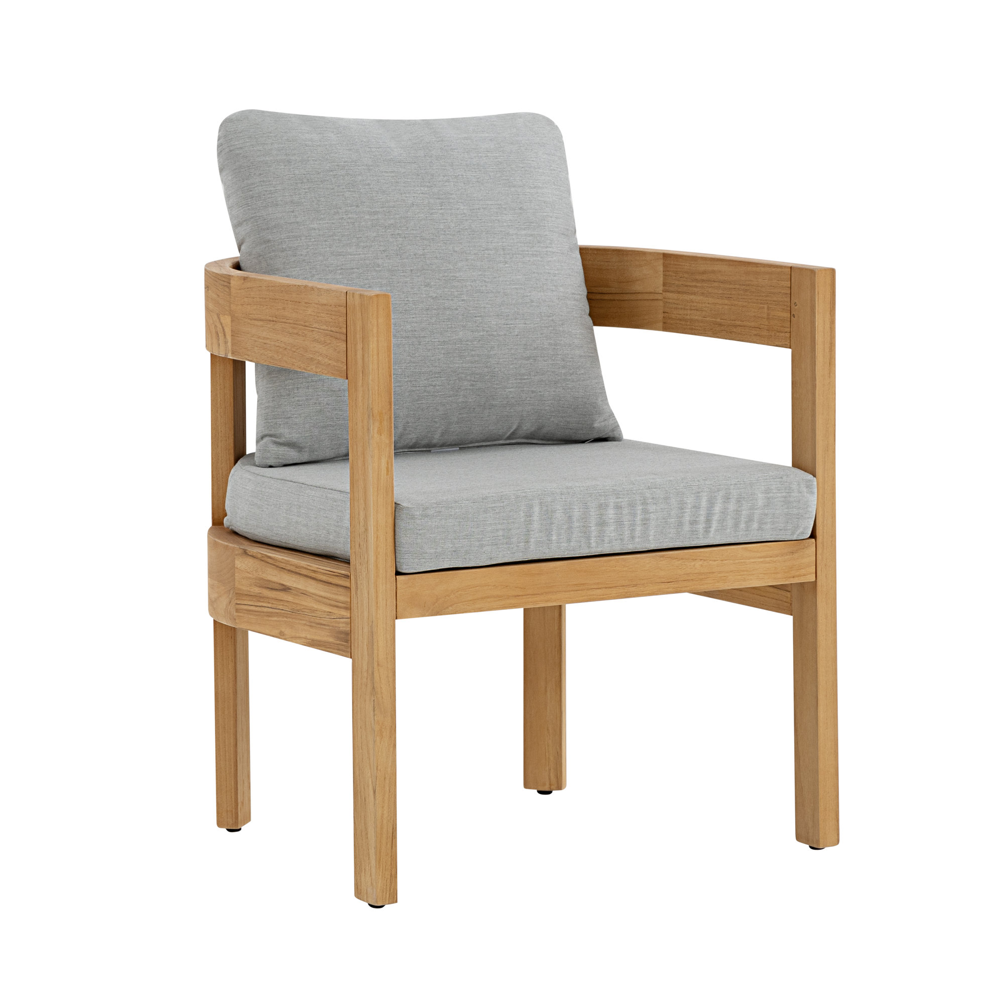 Everlee Teak Outdoor Dining Chair with Sunbrella Cushions (Set of 2), Gray