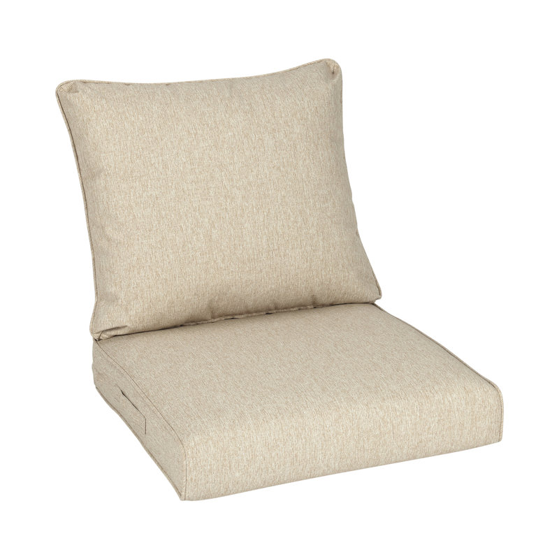 Outdoor Water-resistant Deep Seat Cushion Set, Brown, 19" W x 19" D