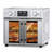 Plumchef 26QT Large Capacity French Double-Door Air Fryer Convection Toaster Oven, 1700W, 14 Preset Menus, 7-In-1 Multi-Function (Bake, Roast, Gril,Toast,Dehydrate&Defrost), Stainless Steel,Silvery