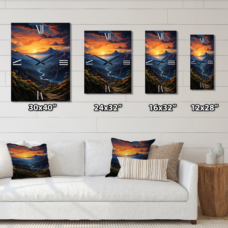 Horloge murale Dominicain Sunset I - Paysage et nature, Médium