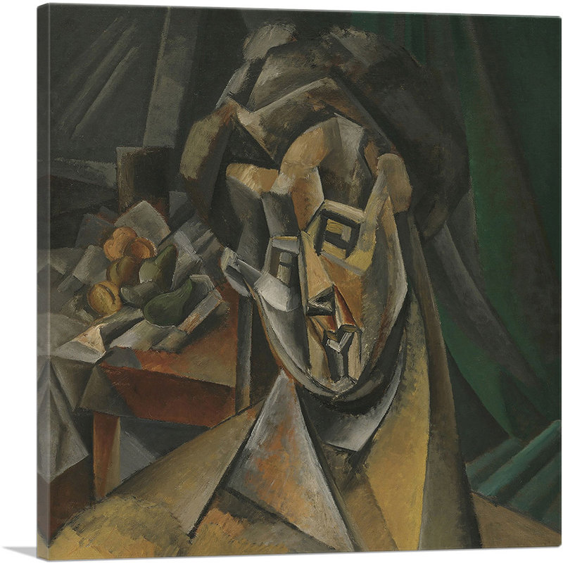 «Woman with Pears 1909» par Pablo Picasso, reproduction d'art sur toile tendue, H 12 po x l 12 po x P 1,5 po
