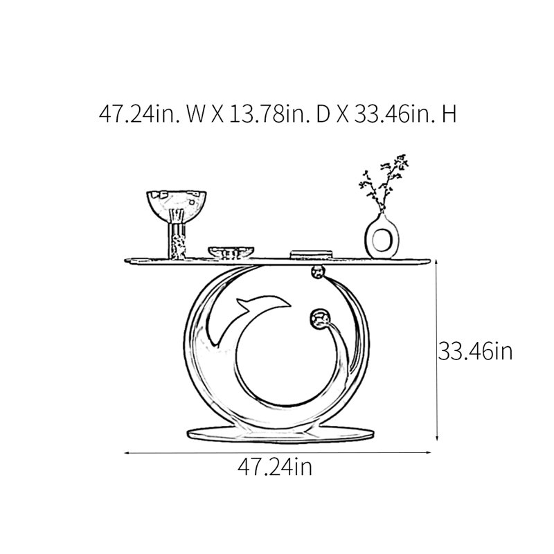 Console Modern Luxury Art Design, H 33,46 po x l 47,24 po x P 13,78 po