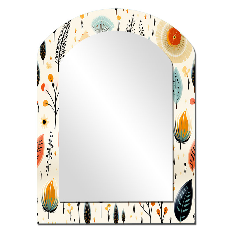 Earthy Boho Eclectic Plants - Miroir décoratif floral sur métal, 34 po x 25 po