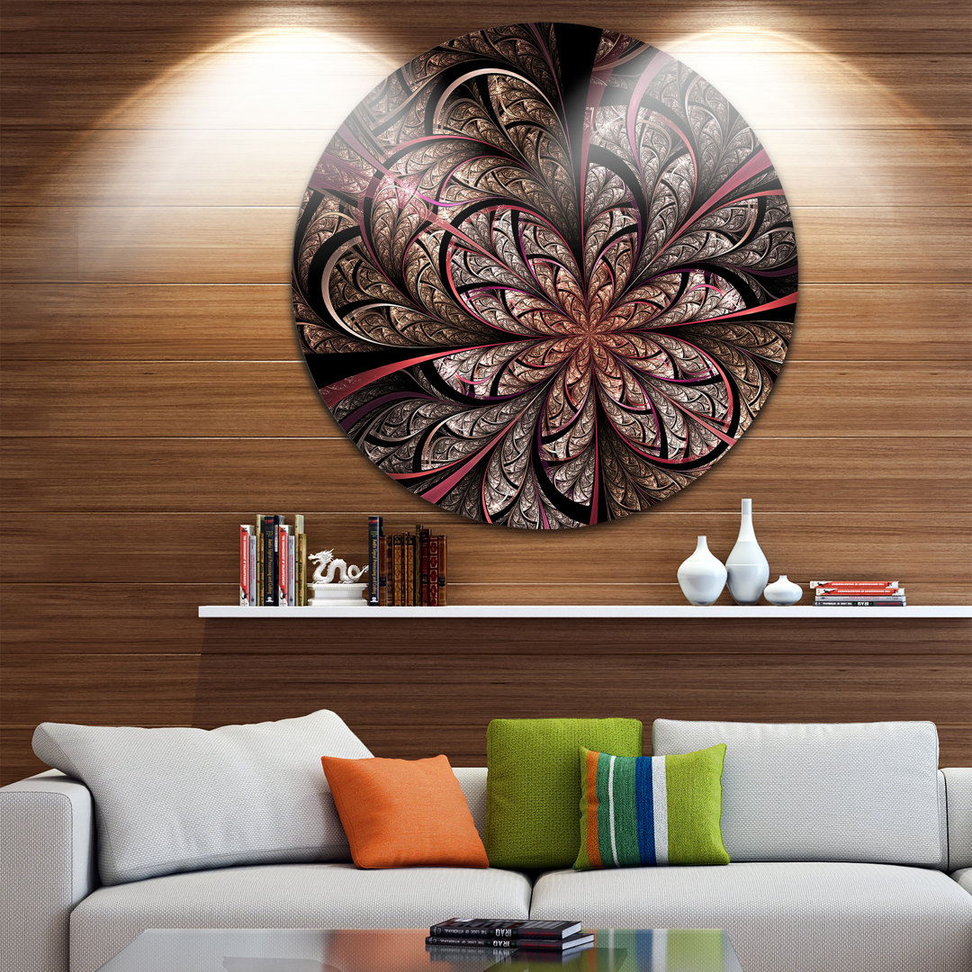 'Glowing Fractal Flower Design' Graphic Art Print on Metal Design Art 