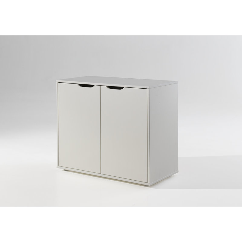 2 -Door 1 -Shelf, White