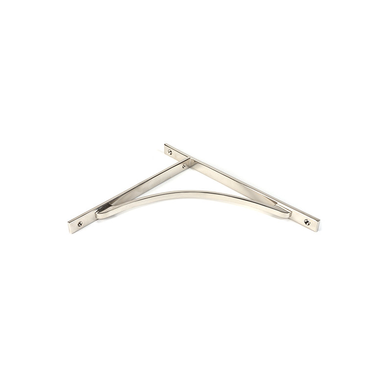 Apperley Shelf Bracket, Polished Nickel, 31.4cm H x 9.8cm W x 2cm D