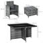 Edgmon 8 Seater Rattan Cube Garden Furniture Set Rattan Dining Set Grey