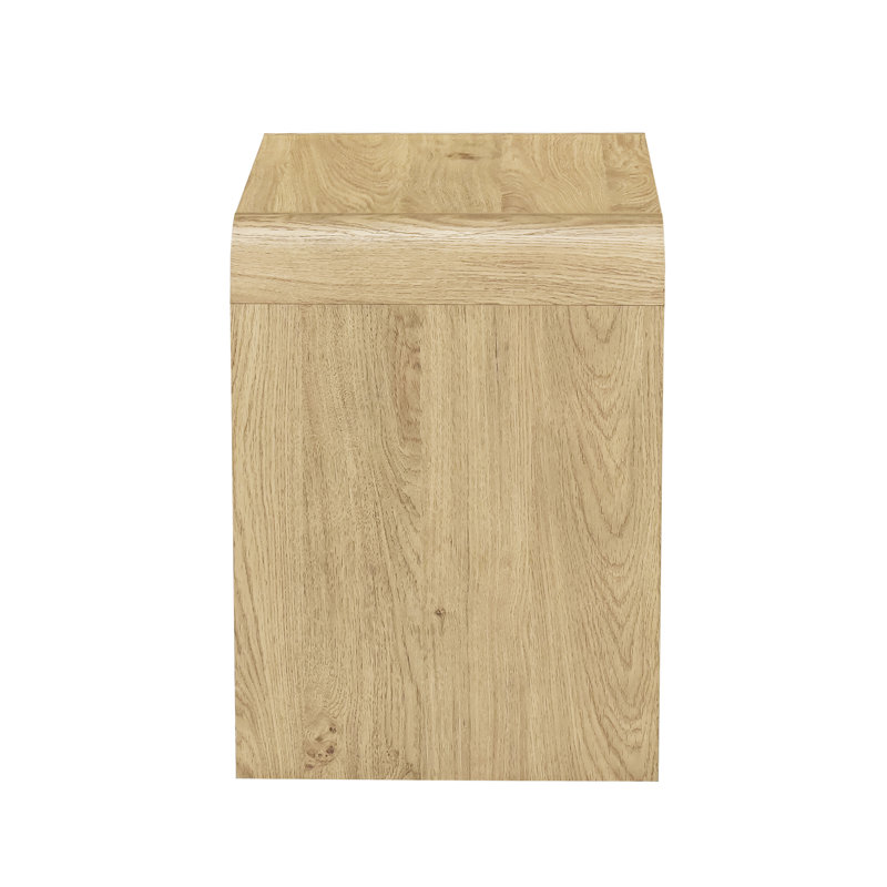 Donovan Wood End Table, Beige, 21.6" H x 21.6" W x 15.7" D