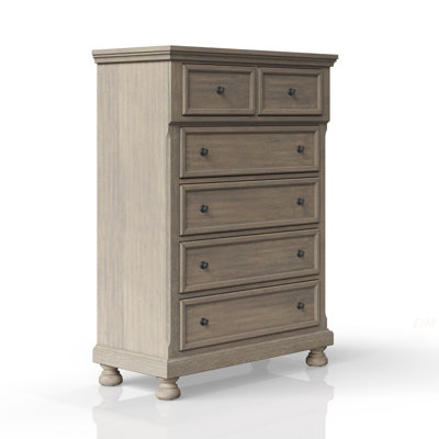 Commode 5 tiroirs gris antique