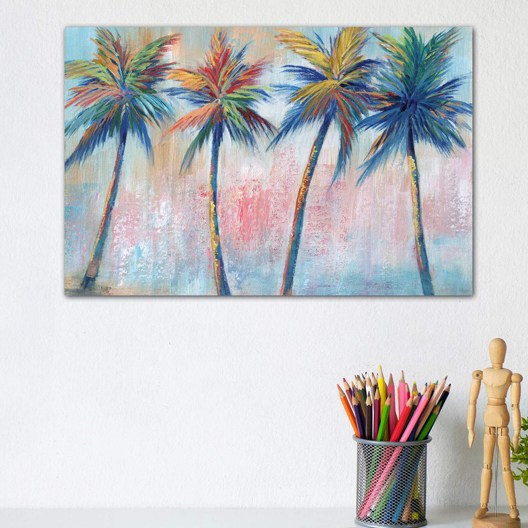 Colour Pop Palms by Nan - Wrapped Canvas Painting Print