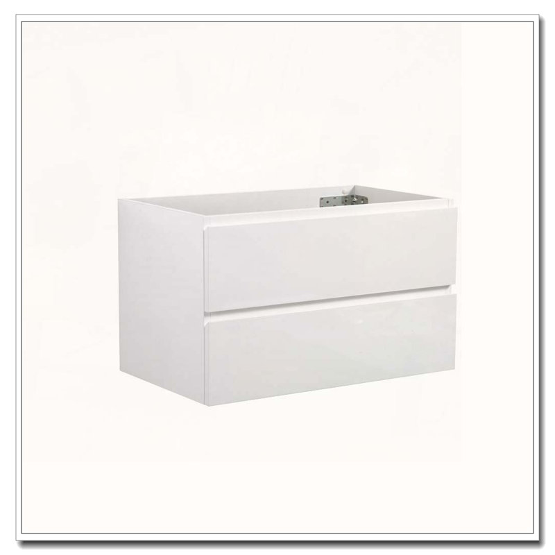 Wall Mount Cabinet With Two Pre Assembled Eco Friendly Drawers, White