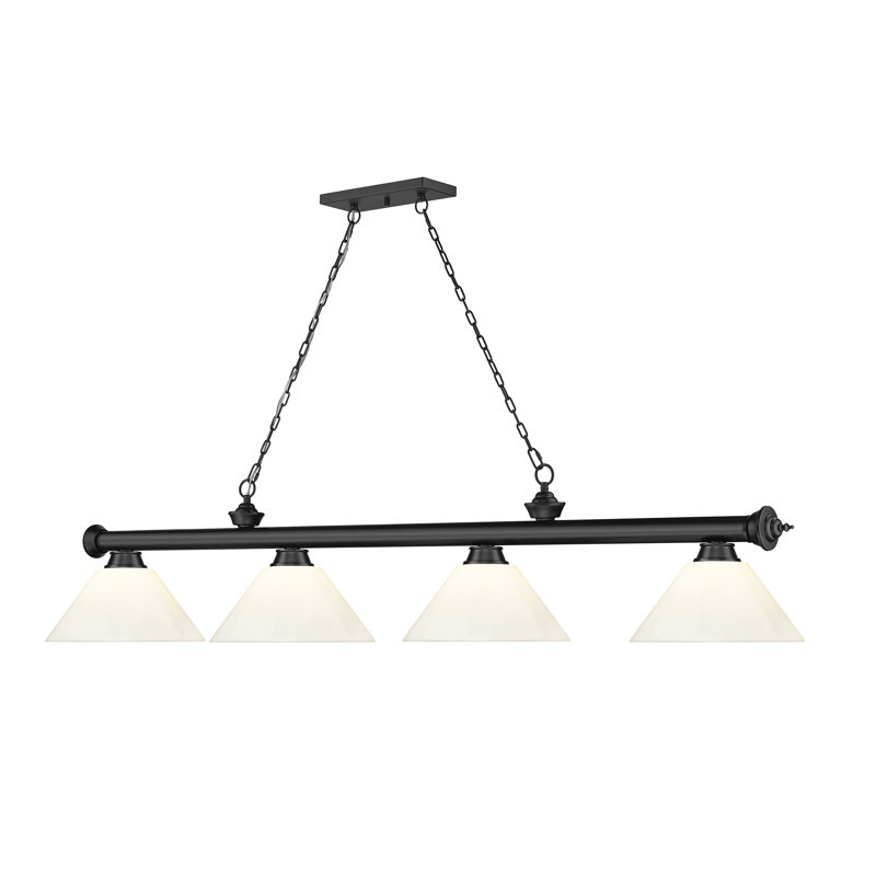 Billard 4 lumières Annaleisa, Blanc, Bronze plaqué