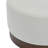 Elmcrest Round Mid-century Modern Upholstered Ottoman with Solid Wood Base-308348383