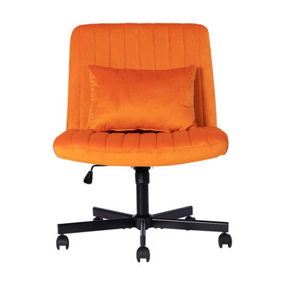 Ergonomic Criss Cross Office Chair with Adjustable Height - Modern Linen Upholstery & Swivel Base by Latitude Run