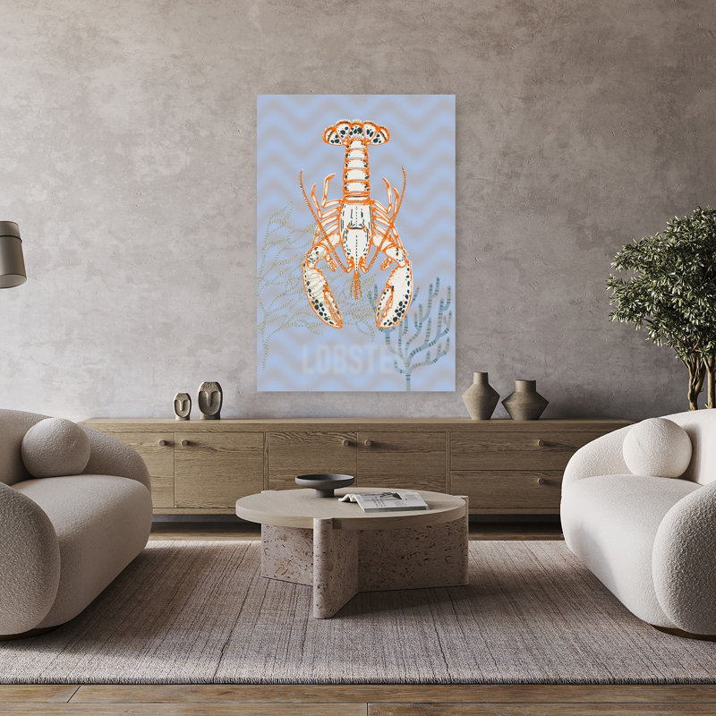 Art mural stylisé «Lobster», H 48 po x l 32 po