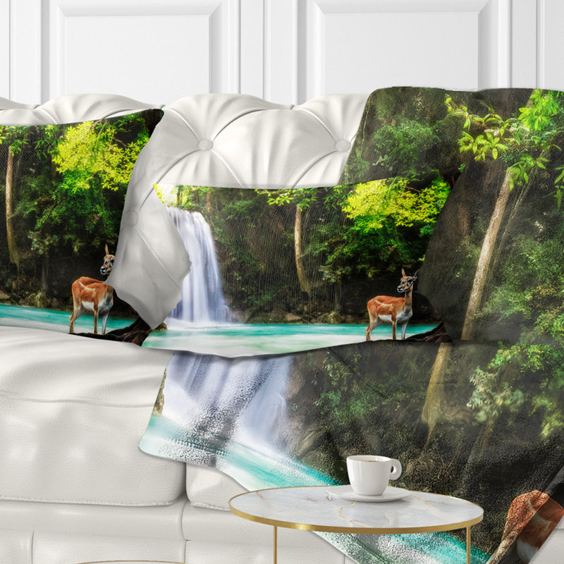 Coussin lombaire paysage cascade Erawan