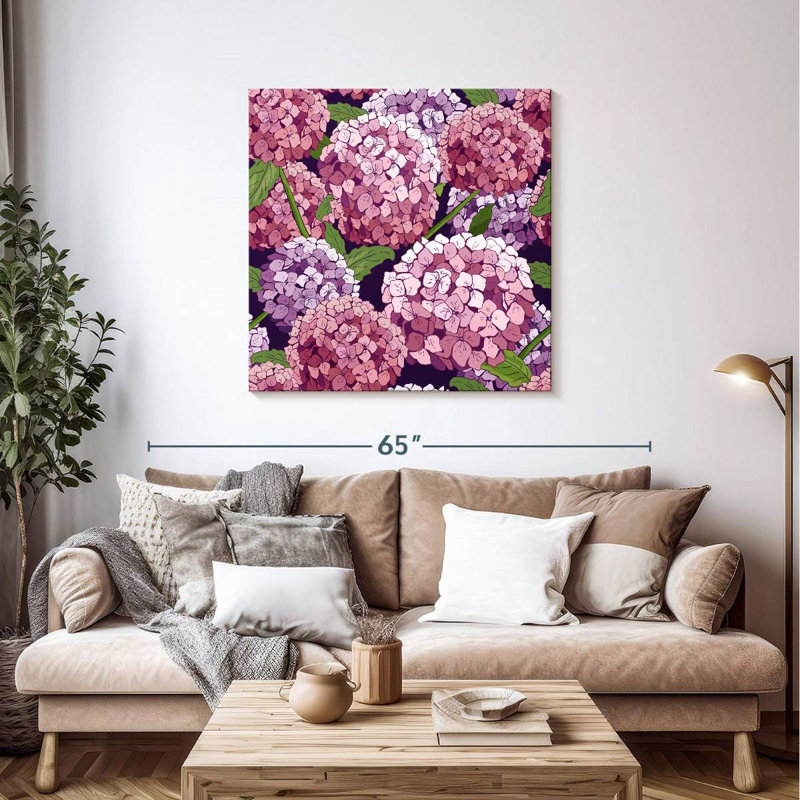 Hortensias roses et mauves Harnek, H 39 po x l 39 po