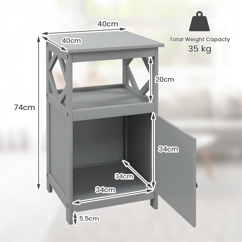 Freestanding Bathroom Cabinet, Gray