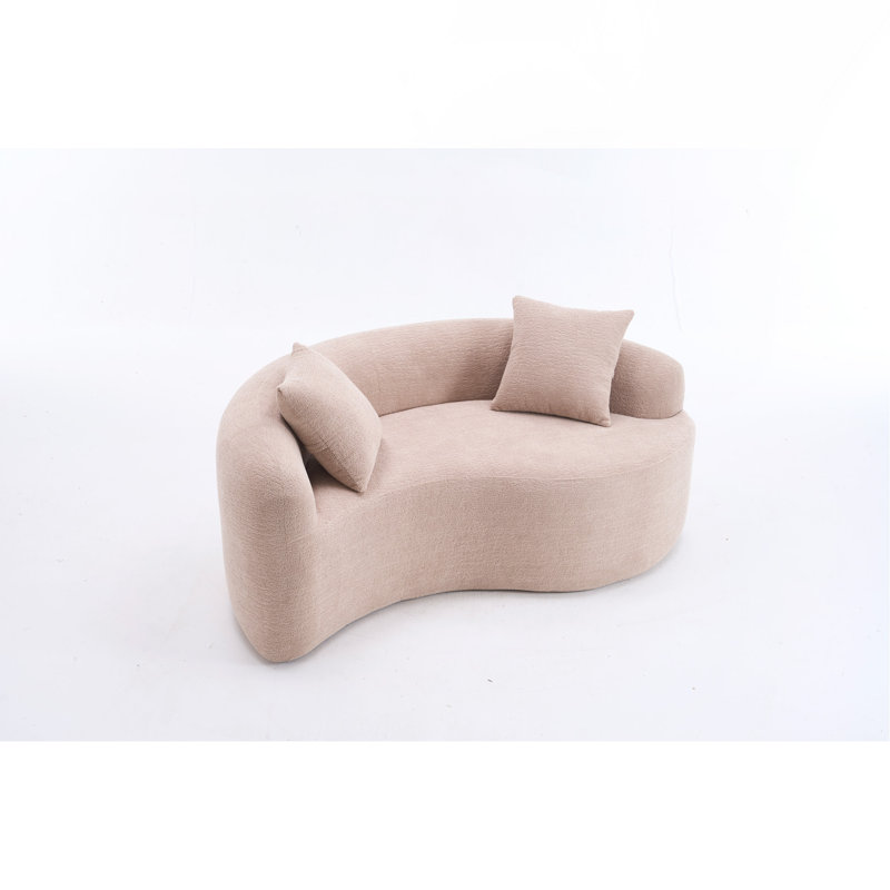 Canapé modulaire courbé en S: double profondeur, Beige