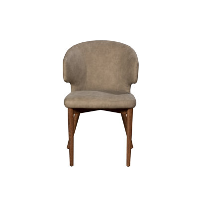 Upholstered Faux Leather Dining Chair in Grey