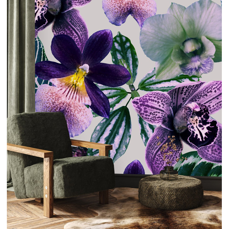 Peel & Stick Floral Wall Mural, 10.42' W x 10.42' L