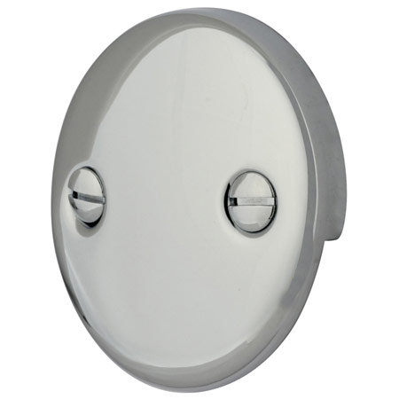2 Hole Round Plate with Screw, Polished Chrome
