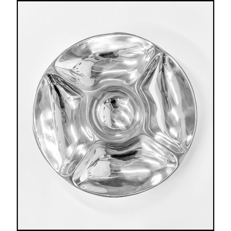 Versatile 5-Section Snack and Salsa Serving Platter, Perfect for Entertaining and Elegant Dining