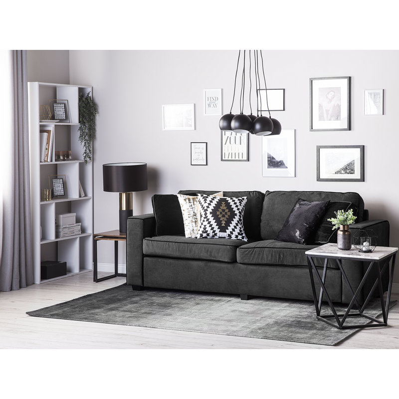 Bloxom 3 Seater Velvet Sofa, Grey