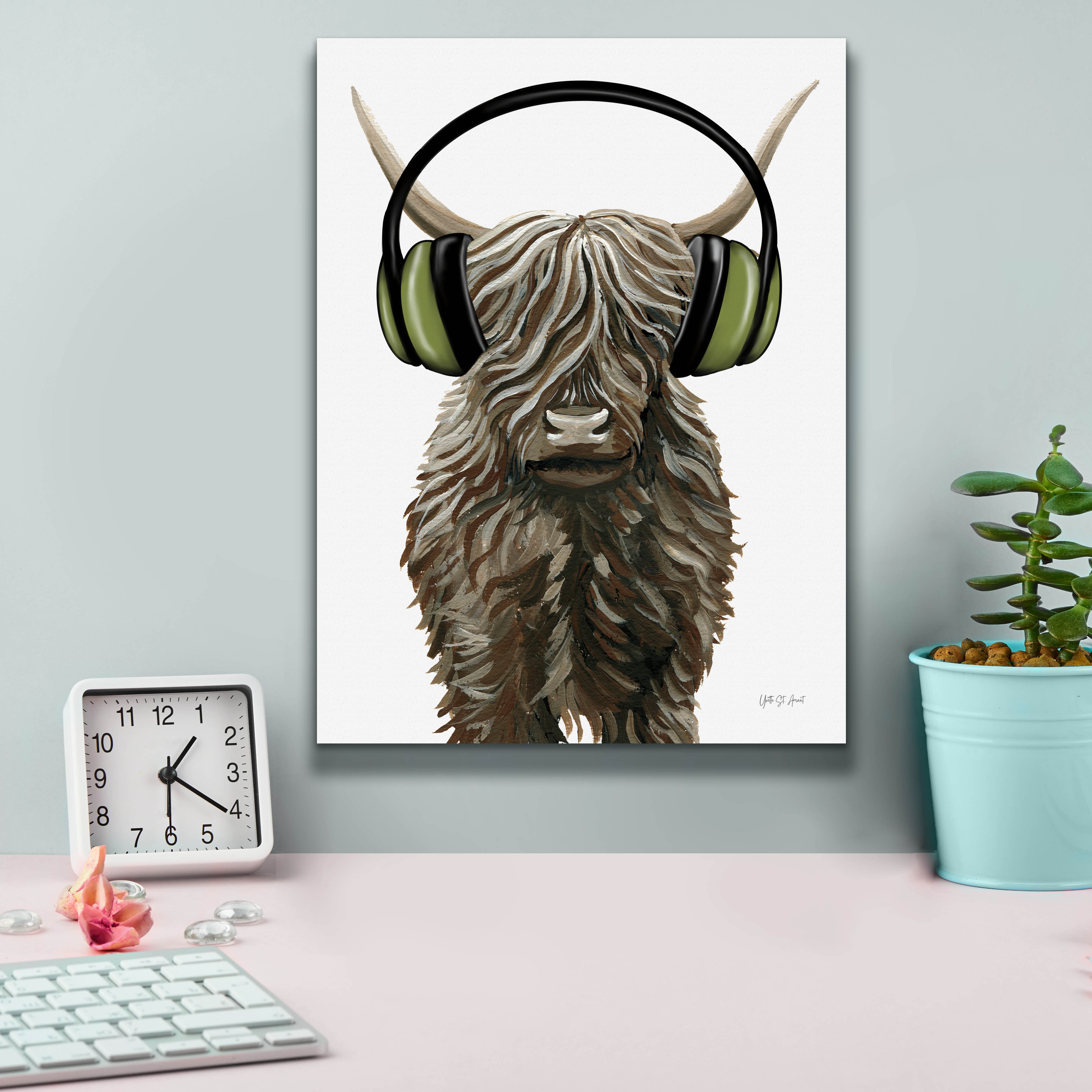 Trinx 'Music Cow' by Yvette St. Amant Canvas Wall Art | Wayfair