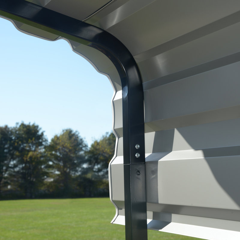 Eggshell Steel Carport Kit with Galvanized Roof