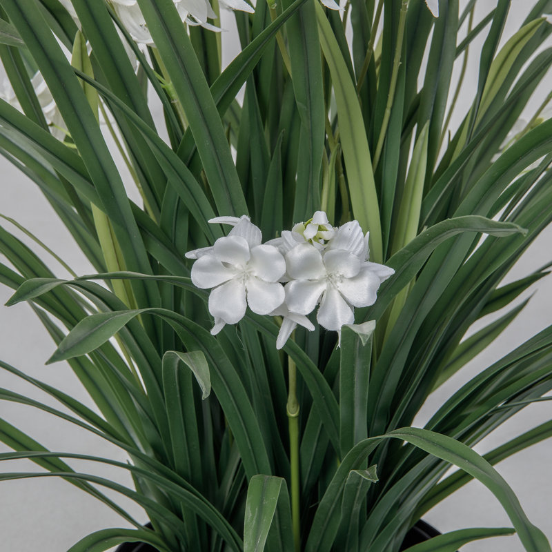 41.75'' Artificial Grass In A White Fishbowl Planter Perfect For Indoor And Outdoor Use