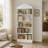Five Tier Freestanding Bookcase with Relief Pattern for Organized Home Storage Display