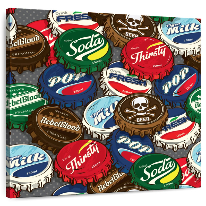 Tergel Soda Bottle Caps, 30" H x 30" W