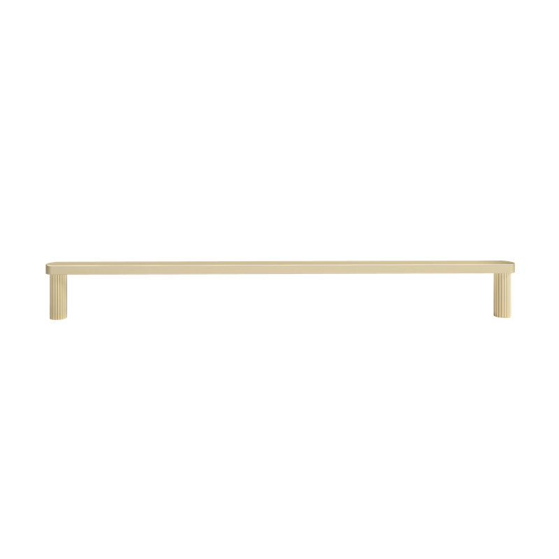 Ribbed Appliance Pull with Fluted Stems, 12", Satin Brass