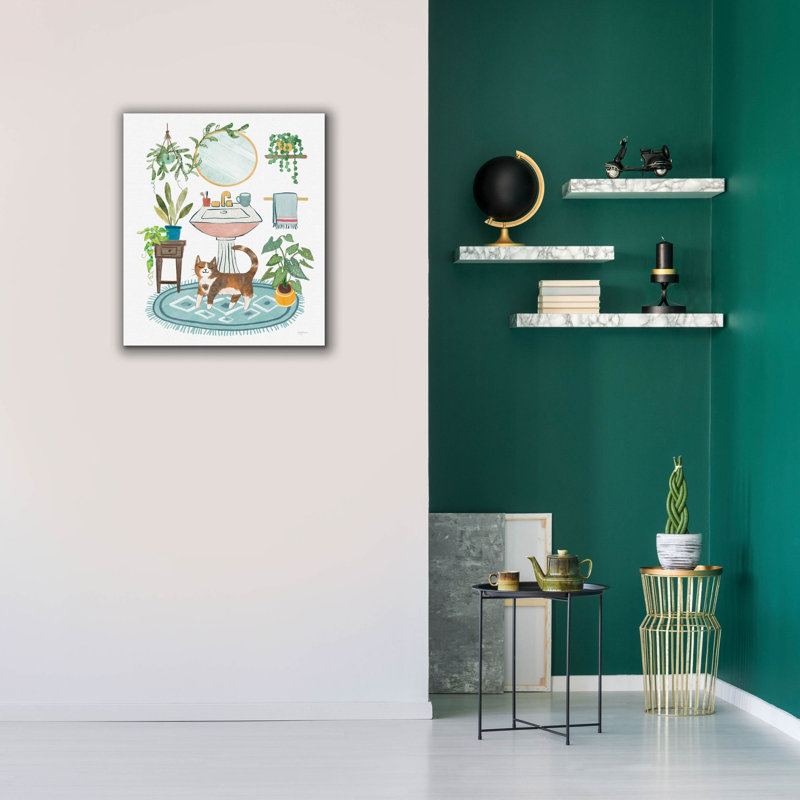 Toile épique Graffiti «Urban Jungle Bath 3» par Mary Urban, 26 po x 30 po, H 30 po x l 26 po x P 1,5 po