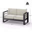 Causeuse d'extérieur, finition noire MP1 avec coussin beige Bay