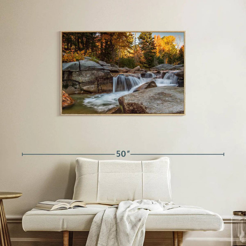 Mont Washington, été indien, Cadre flottant en bois naturel, 37 po x 25 po