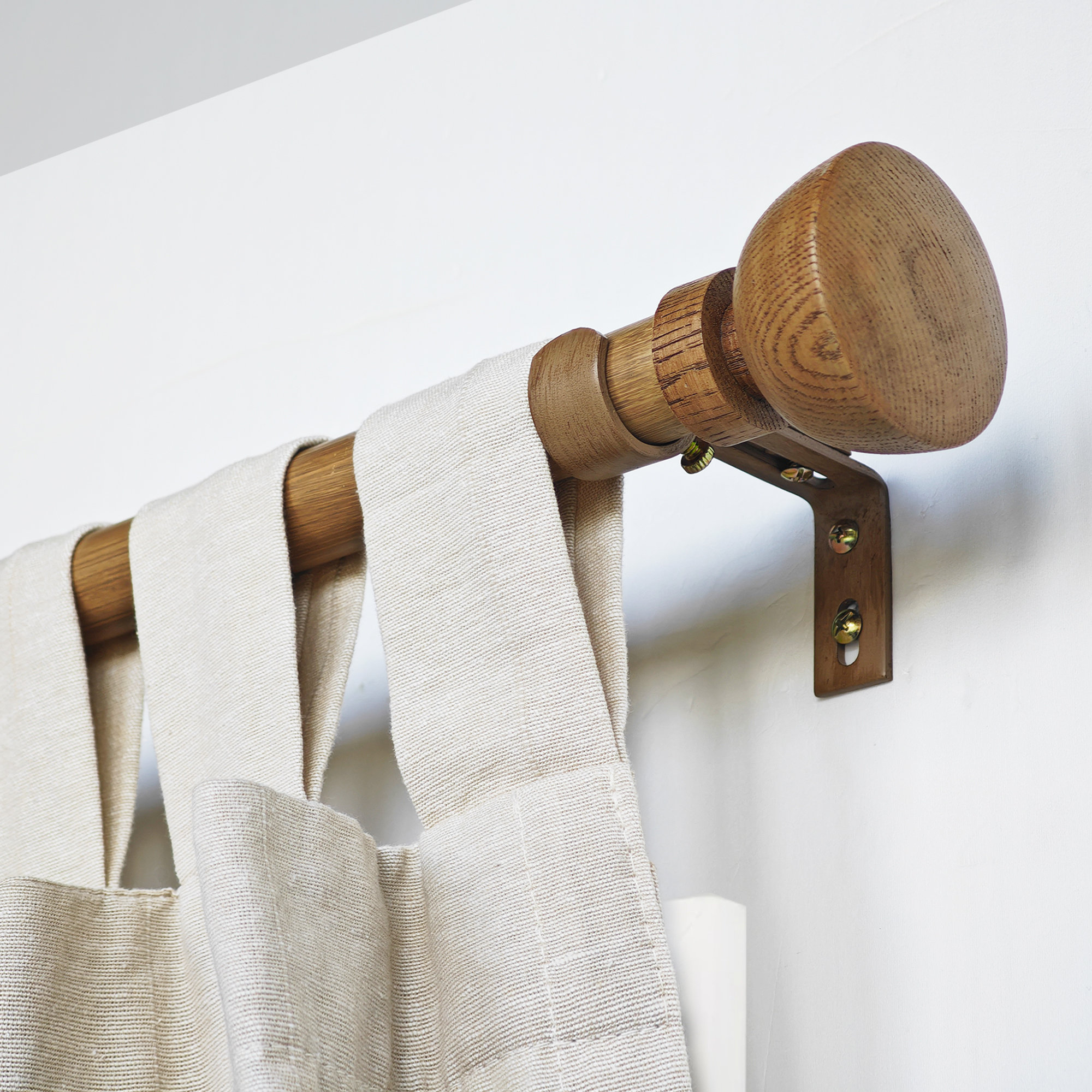 Serenity Iron Adjustable Single Curtain Rod - Faux Wood, 36" - 72"