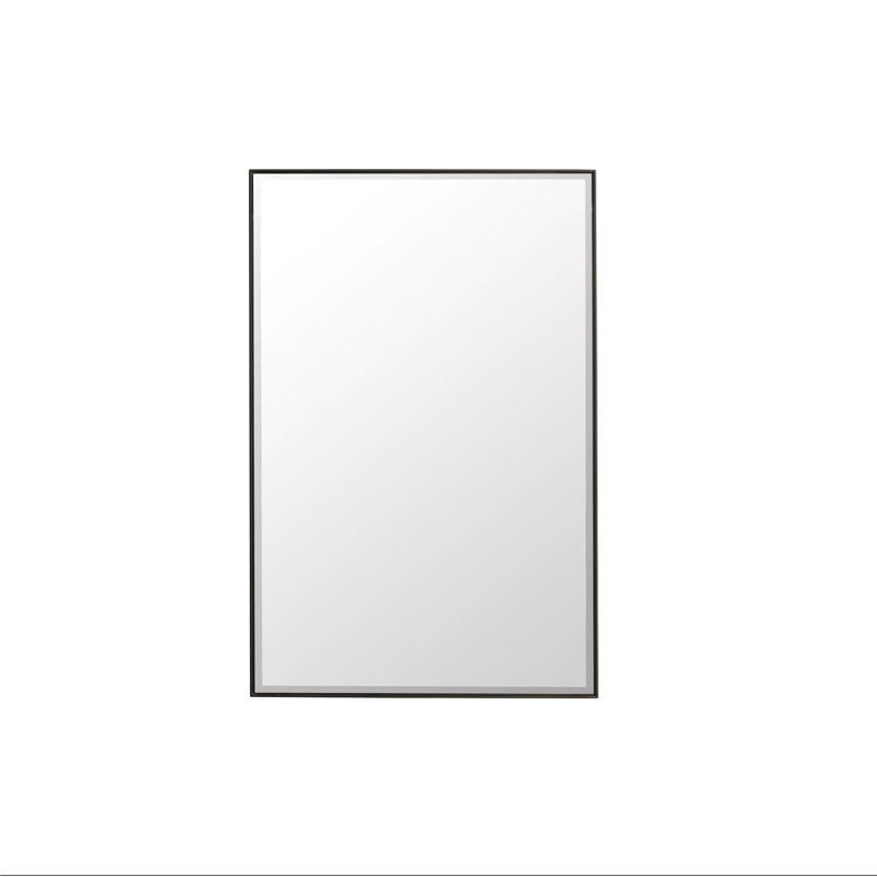 Rohe Metal Flat Mirror, Matte Black, 26" W x 40" H
