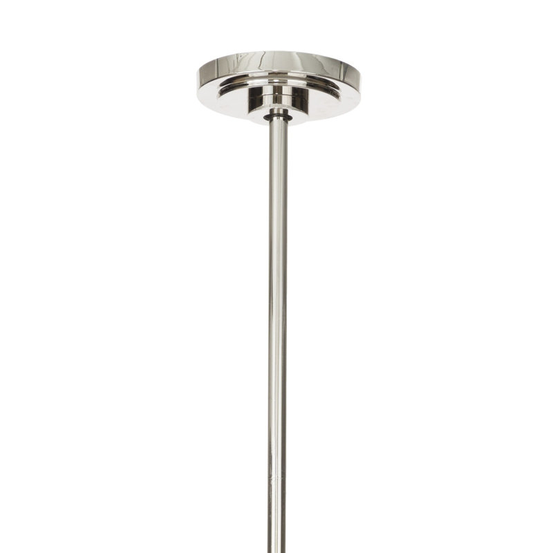 Polished Nickel Double Pendant with Alabaster Glass Shades