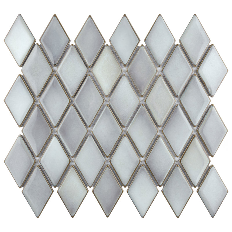 Hudson 2" x 3" Porcelain Grid Mosaic Wall & Floor Tile, Gray Eye