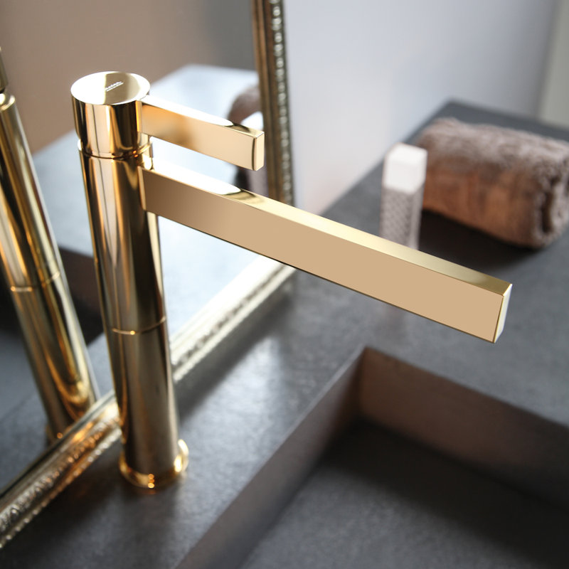 Sorrento Single Hole Bathroom Faucet, Brushed Gold